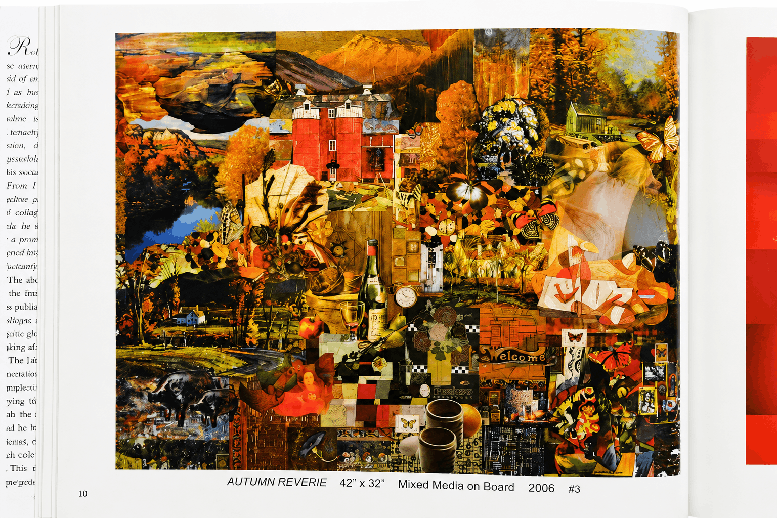 Autumn Reverie mixed media collage by Robert M. Swedroe inside art book